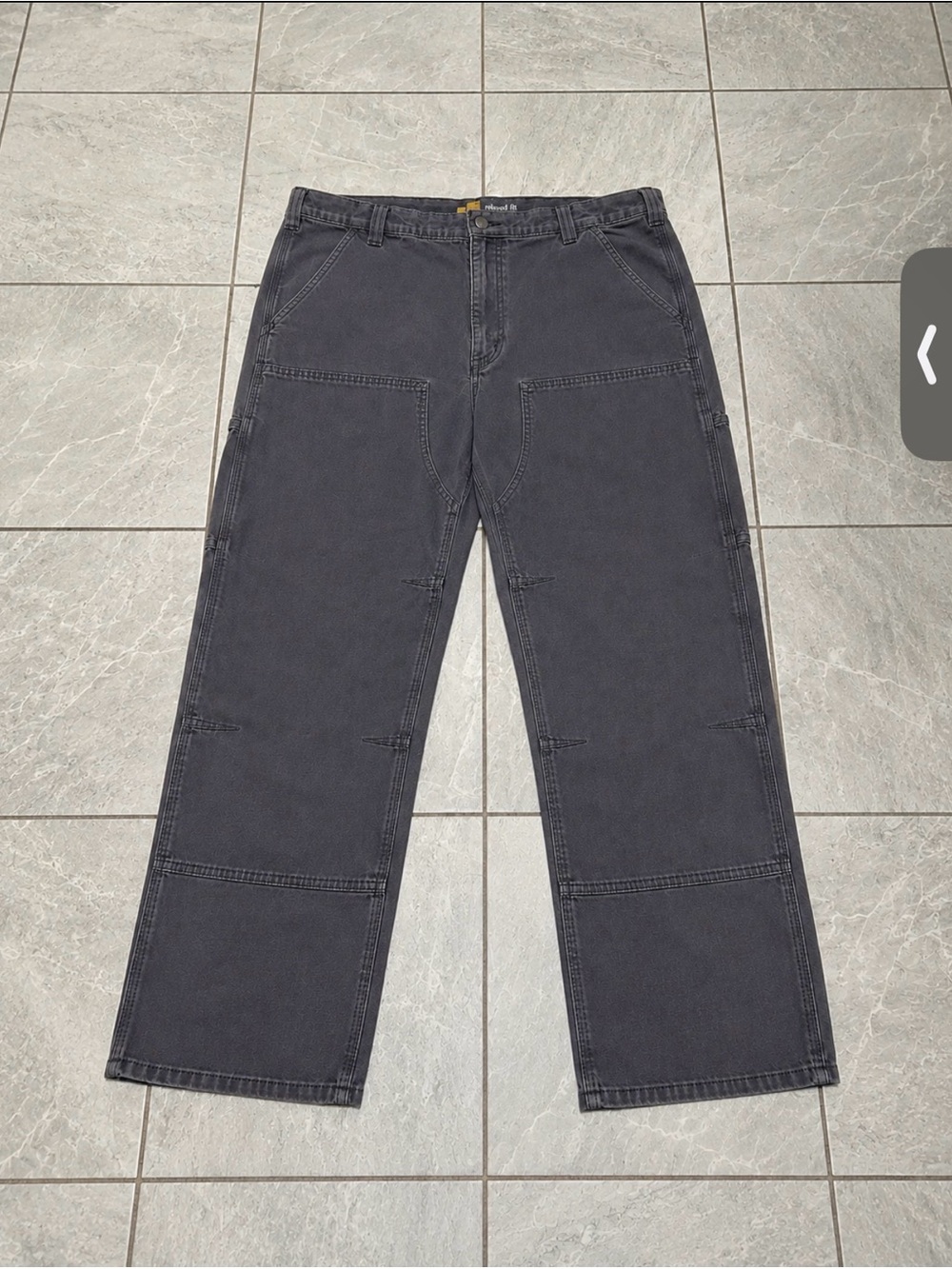 Carhartt Double Knee Carpenter Pants Gray 36x30 Relaxed Fit